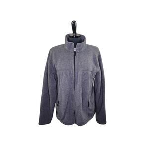 L.L. Bean Gray Polartek Full Zip Fleece Jacket Lightweight Outdoor M Reg